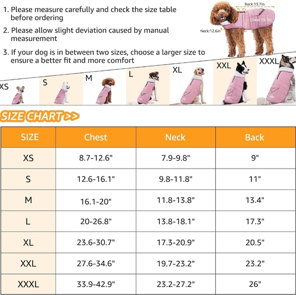 iBuddy Dog Winter Coats with Fleece Vest,Waterproof Warm Dog Snow Jacket - Picture 2 of 3